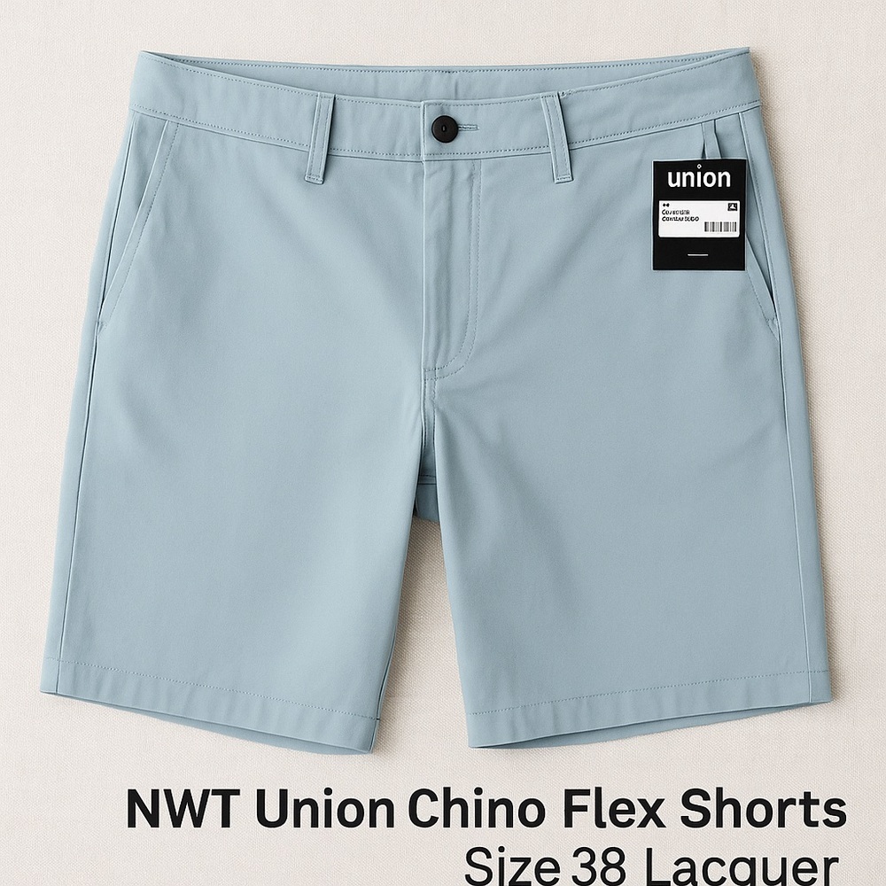 NWT Union Chino Flex Shorts Men’s Size 38 Light Blue Lacquer